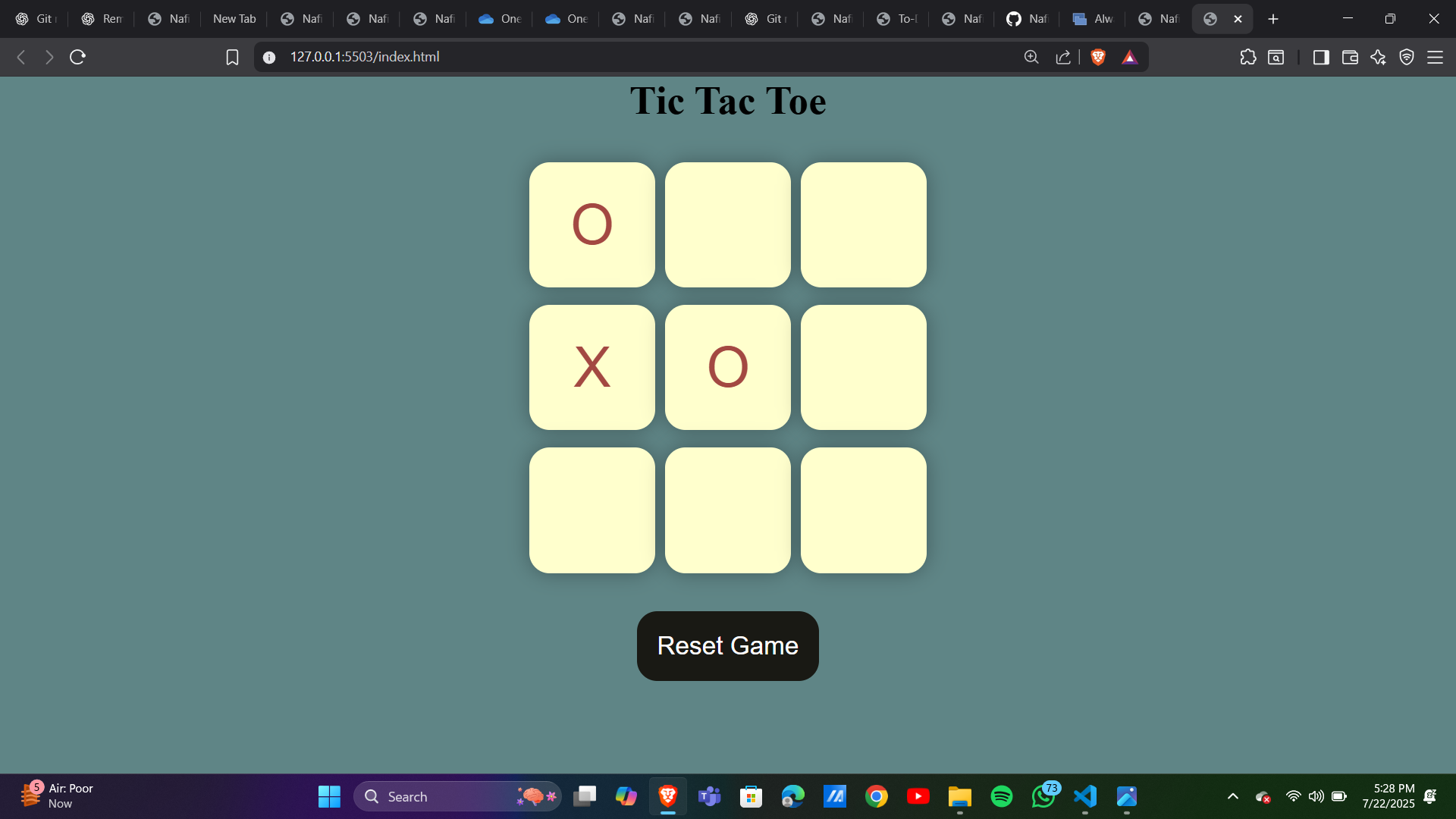 TIC TAC TOE GAME